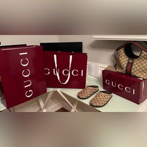 Selling Authentic Gucci Medium Giglio bag and matching shoes size 10.5.